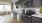 a kitchen with black appliances