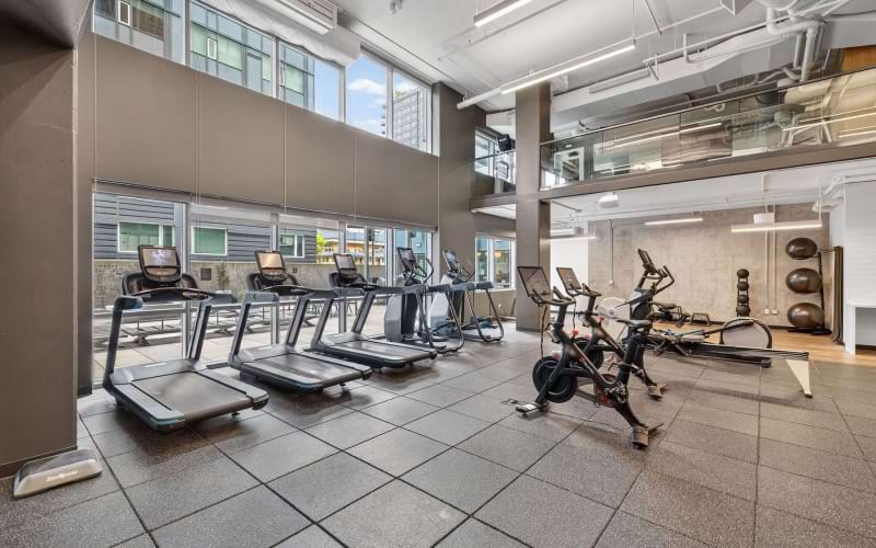 a gym with exercise equipment
