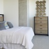 a bed in a room
