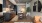 kitchen with moveable island and stools